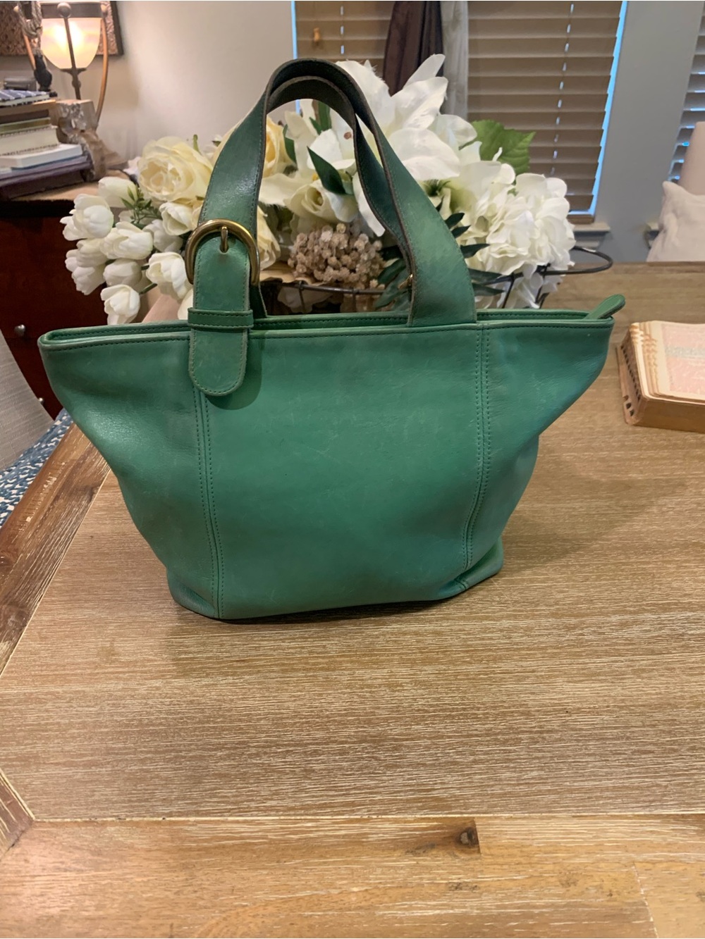 Vintage Coach Green Waverly Bag